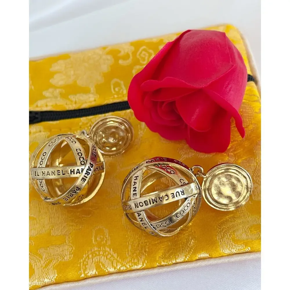 EARRINGS Fashion Costume Jewelry Hollowed Gold Sugar Ball Drop Pierced